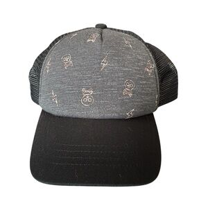 Skull and Lightning Black Cap Hat GLOW in the Dark OSFM